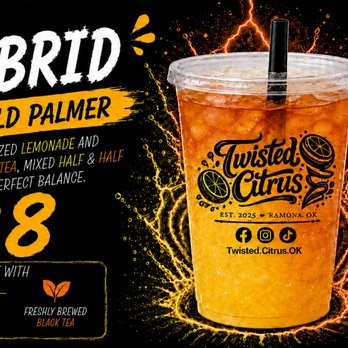 Twisted Citrus - Hybrid - Half Fresh-Squeezed Lemonade & Half Fresh Brewed Iced Tea - Food Trucks Near Me Twisted Citrus - Hybrid - Half Fresh-Squeezed Lemonade & Half Fresh Brewed Iced Tea - Food Trucks Near Me