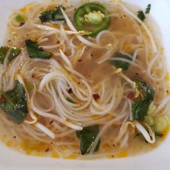 Pho Ocean - Grilled chicken pho split with friend, added chili oil.  IG: karagariglioofficial - Vietnamese Near Me - Pompano Beach, Florida