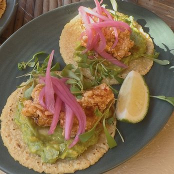 Tacolina - Shrimp Tacos - had a sweet & sour twist to the taste - Salad Near Me - Los Angeles, California