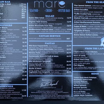 Mare - Menu - Seafood Near Me - Boston, Massachusetts Mare - Menu - Seafood Near Me - Boston, Massachusetts