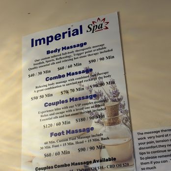 Imperial Spa - Prices - Massage Near Me - San Diego, California Imperial Spa - Prices - Massage Near Me - San Diego, California