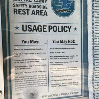 Empire Camp Rest Area - 8/27/24 FYI - Rest Stops Near Me - Eureka, California