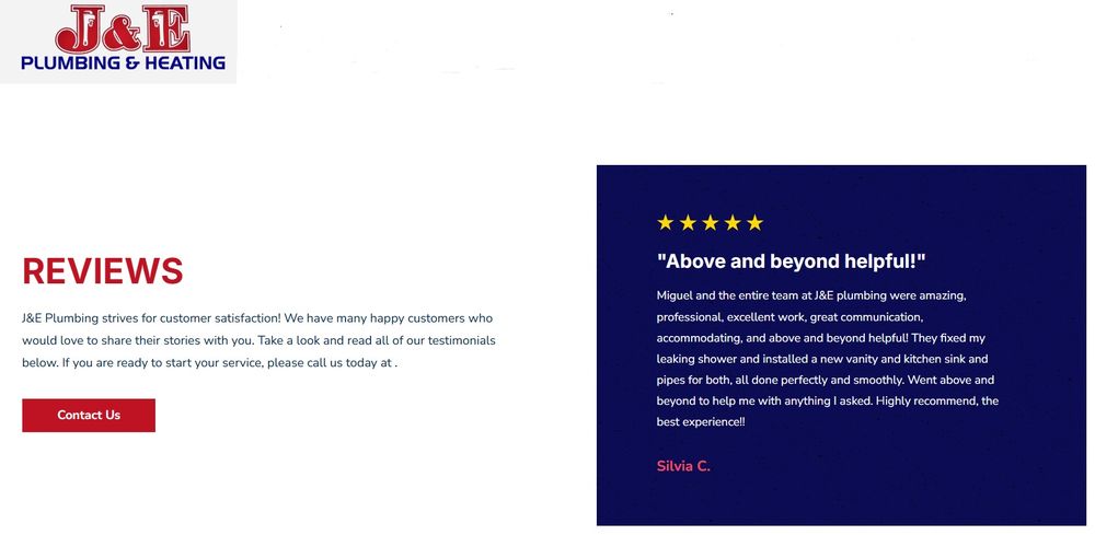 Slide of J&E Plumbing & Heating