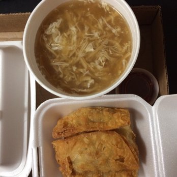 Golden Eagle Chinese Restaurant - The round foam container has scallop soup and the bottom is crispy gau gees!! - Seafood Near Me - Honolulu, Hawaii