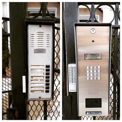 Upgrade intercom pacific panel to wireless telephone system integrated with stand alone keypad or fob reader.