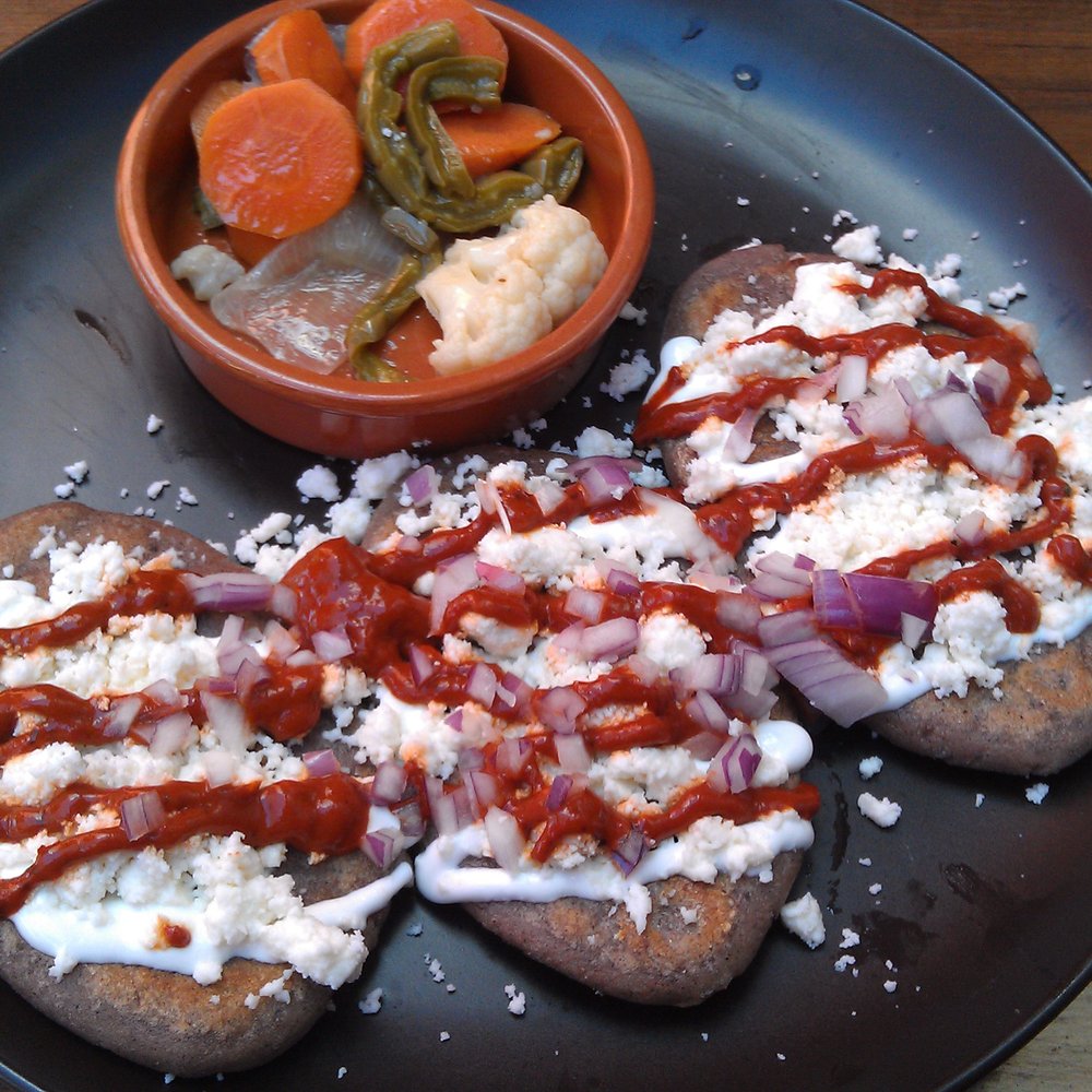Los Cilantros - Tlacoyitos (blue corn stuffed with fresh cheese, served with fresh pickles): amazing. - Mexican Near Me - Berkeley, California Los Cilantros - Tlacoyitos (blue corn stuffed with fresh cheese, served with fresh pickles): amazing. - Mexican Near Me - Berkeley, California
