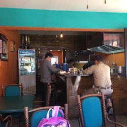 Las Marias - A view of the kitchen from one of the restaurant's three tables.