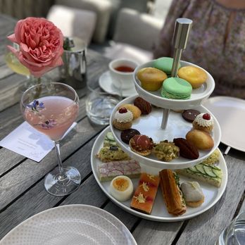 Knife Pleat - Afternoon Tea & Yves Saint Laurent cocktail. - French Near Me - Costa Mesa, California
