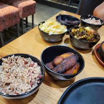 Ms. Icey's Kitchen & Bar - Rice and peas, plantains,  Brussel Sprouts,  cornbread,  jerk chicken - Bars Near Me - Decatur, Georgia