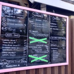 Manual Food and Drink Dairy Bar - Menu. I think the flavours change occasionally.