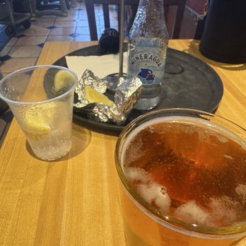 Las Fuentes - Sparkling water doesn't deserve a non stop plastic cup I guess but tap Modelo deserves glass - Mexican Near Me - Reseda, California