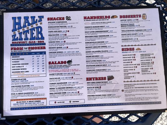 Menu photo 1 Half Liter Beer & BBQ Hall Indianapolis, IN Menu photo 1 Half Liter Beer & BBQ Hall Indianapolis, IN
