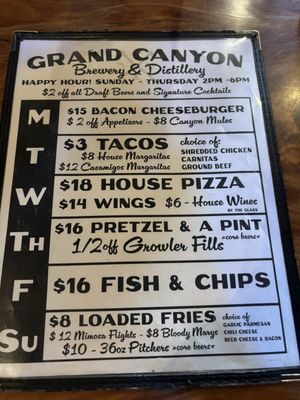 Menu photo 4 Grand Canyon Brewing + Distillery Williams, AZ
