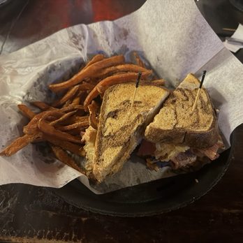 Jimmie's Ladder 11 - Reuban sandwich on rye with sweet potato fries - New American Near Me - Dayton, Ohio Jimmie's Ladder 11 - Reuban sandwich on rye with sweet potato fries - New American Near Me - Dayton, Ohio