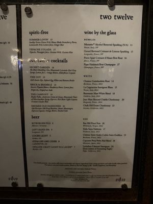 Menu photo 2 Two Twelve Crested Butte, CO