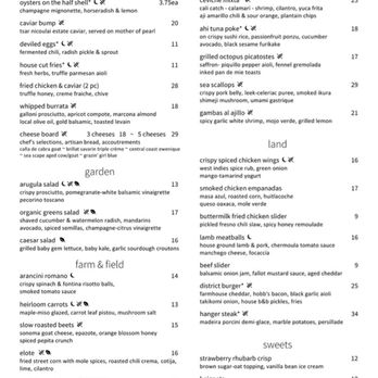 District - Menu - Tapas/Small Plates Near Me - San Jose, California