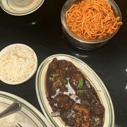C3. Chicken Manchurian and beef noodles C3. Chicken Manchurian and beef noodles