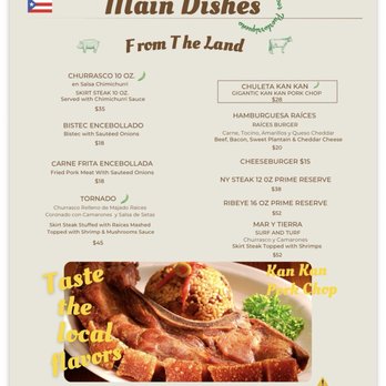 Raices Times - Menu - Puerto Rican Near Me - San Juan, Puerto Rico