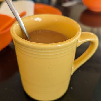 Alice's Kitchen - HK Style Milk Tea, Hot, $3.50 prior to tax if ordered a la cart. Beverage is complimentary with breakfast sets - Cantonese Near Me - Monterey Park, California