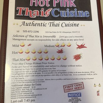 Hot Pink Thai Cuisine - Menu. - Thai Near Me - Albuquerque, New Mexico Hot Pink Thai Cuisine - Menu. - Thai Near Me - Albuquerque, New Mexico