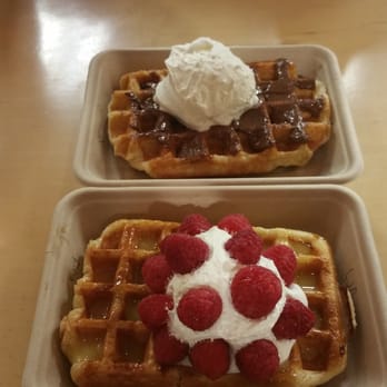 Waffle Love - Top-Nutella and Cream Bottom- Sunshine (lemon curd, raspberries and cream) - Waffles Near Me - Provo, Utah Waffle Love - Top-Nutella and Cream Bottom- Sunshine (lemon curd, raspberries and cream) - Waffles Near Me - Provo, Utah
