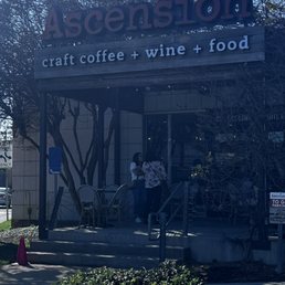 Exterior outside entrance of Ascension Coffee - Design District - Main entrance - Dallas, Texas Exterior outside entrance of Ascension Coffee - Design District - Main entrance - Dallas, Texas