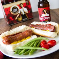 Grand Champion Meats brats plated.
