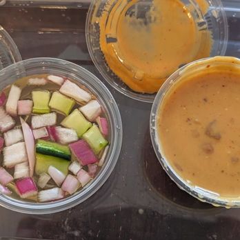 Spoon & Fork Kitchen - Cucumber and Red Onion Vinaigrette and Peanut Sauce - Thai Near Me - Austin, Texas