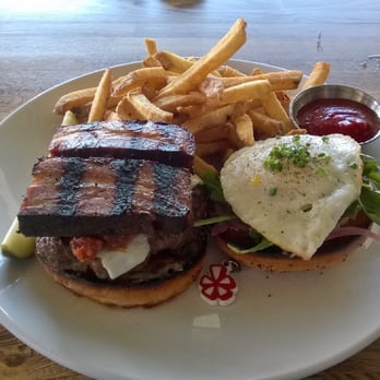 Trust - Trust Burger with Pork Belly and Fried Egg - New American Near Me - San Diego, California