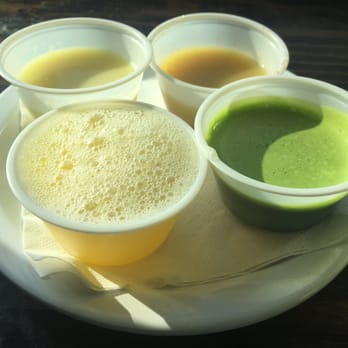 Juice Bar - Grand slam shots.  Wheatgrass cayenne ginger and lemon.  Potent - Juice Bars & Smoothies Near Me - Columbus, Georgia