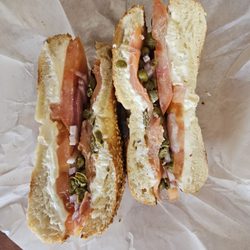 Bagel Street Café - Lox Bagel on Sesame Seed.