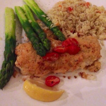 Amrheins - Parmesan haddock with rice pilaf and the worlds largest asparagus. Nomzzzz! - New American Near Me - Boston, Massachusetts Amrheins - Parmesan haddock with rice pilaf and the worlds largest asparagus. Nomzzzz! - New American Near Me - Boston, Massachusetts