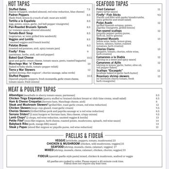 Firefly Tapas Kitchen + Bar - Current Food Menu as of 05/29/2020 - Tapas/Small Plates Near Me - Las Vegas, Nevada