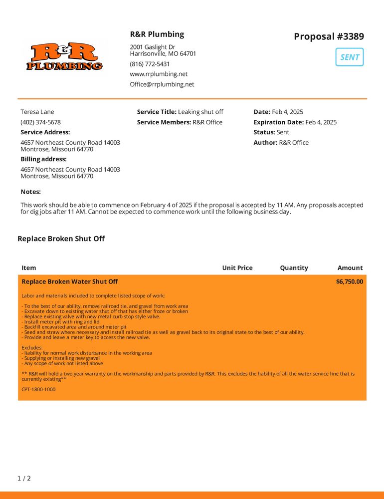 Slide of R & R Plumbing