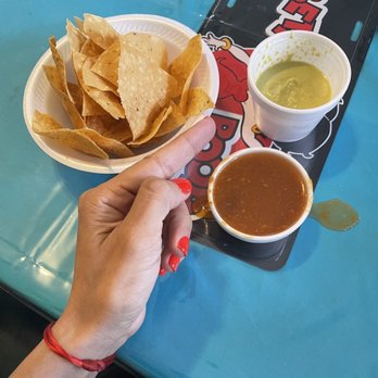 Dona Maria Mexican Cafe - Chips, red salsa, green salsa - Mexican Near Me - Houston, Texas