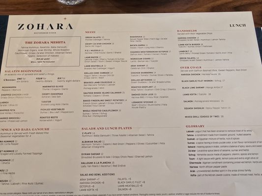 Menu photo 1 Zohara West Hartford, CT