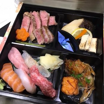 Sushi I-NABA Manhattan Beach - (Event) the (bento/jewelry?) box: assorted appetizers, sushi, steak, and a miso marinated black cod - Japanese Near Me - Torrance, California Sushi I-NABA Manhattan Beach - (Event) the (bento/jewelry?) box: assorted appetizers, sushi, steak, and a miso marinated black cod - Japanese Near Me - Torrance, California