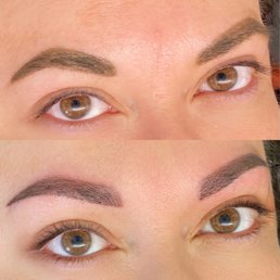 Top is BEFORE, used to powder fill to shape. Below is AFTER, microshade (looks so much better) Top is BEFORE, used to powder fill to shape. Below is AFTER, microshade (looks so much better)