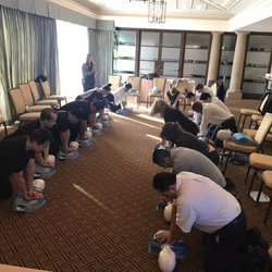 This class was done at a hotel. We teach at many locations. What a great idea to learn how to save lives.