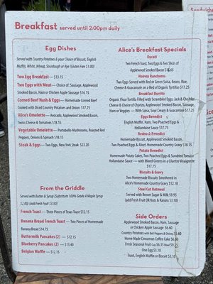 Menu photo 3 Alice's Restaurant Woodside, CA