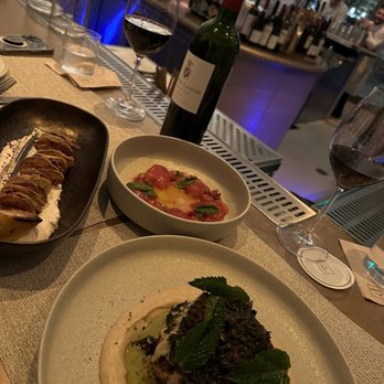 Predalina - Tuna, appetizer, zucchini, chips in charred cauliflower - Mediterranean Near Me - Tampa, Florida