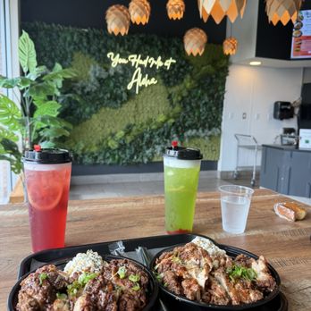 Aloha Hawaiian Kitchen - Mochiko Chicken Plates with Fruit Teas - Hawaiian Near Me - Orlando, Florida Aloha Hawaiian Kitchen - Mochiko Chicken Plates with Fruit Teas - Hawaiian Near Me - Orlando, Florida