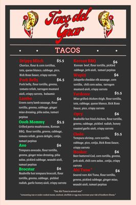 Menu photo 3 Taco Del Gnar Ridgway, CO