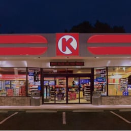 the front of the store at night