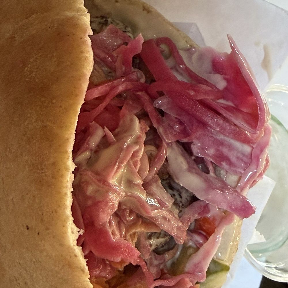 Clover Food Lab - Chick pea fritter sandwich! - Cafes Near Me - Cambridge, Massachusetts