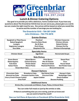 Menu photo 1 The Greenbriar Grill Statesville, NC
