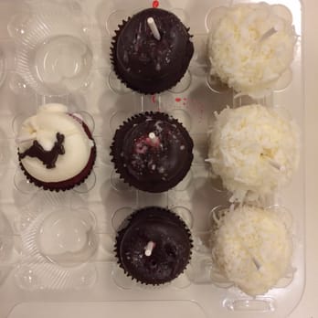 Georgetown Cupcake - L - R: Red Velvet, Chocolate Peppermint, Coconut Cream. All packed quite safely for their journey from DC to Houston. - Cupcakes Near Me - Washington, DC, District of Columbia Georgetown Cupcake - L - R: Red Velvet, Chocolate Peppermint, Coconut Cream. All packed quite safely for their journey from DC to Houston. - Cupcakes Near Me - Washington, DC, District of Columbia