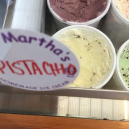 Pistachio ice cream. Deliciously not green. Pistachio ice cream. Deliciously not green.