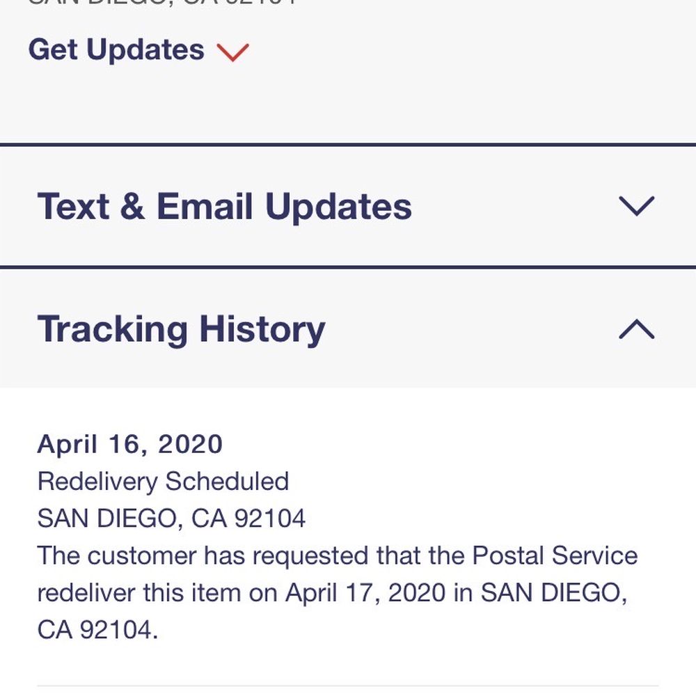 Redelivery rescheduled SAME DAY. Redelivery rescheduled SAME DAY.