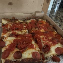 Polizzi’s Brick Oven - Detroit with half pepperoni and half sausage